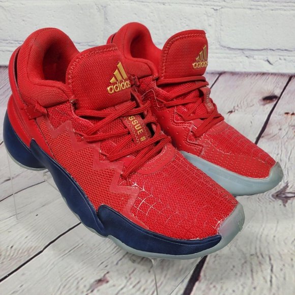 Adidas Youth Size 4.5 Red D.O.N. Issue 2 Spider Man Basketball Shoes - Picture 2 of 9